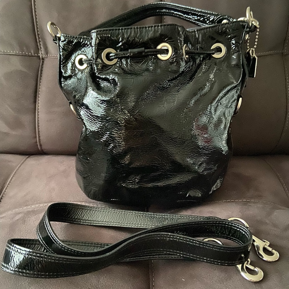 COACH Patent Leather Poppy Bucket Bag - Picture 2 of 8